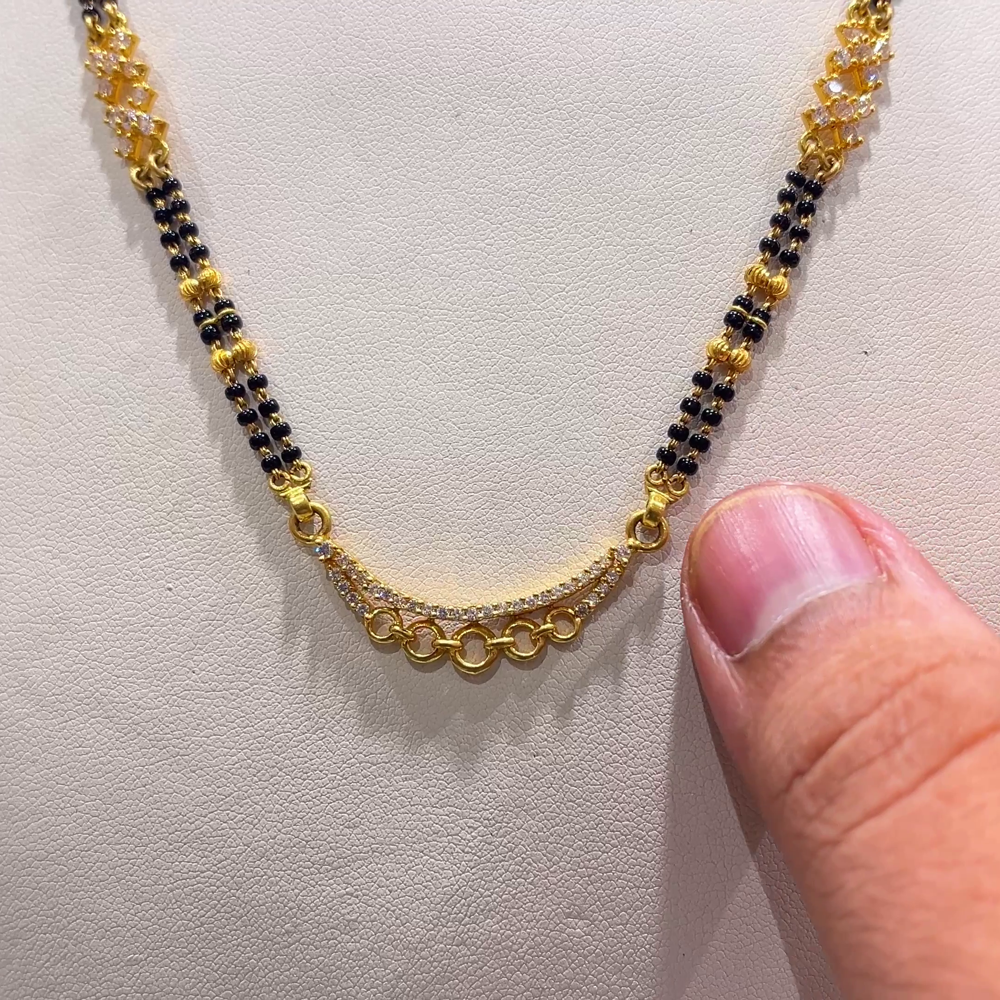 CHANDANA Brothers 12.97gms SHORT BLACK BEADS 22K Yellow Gold