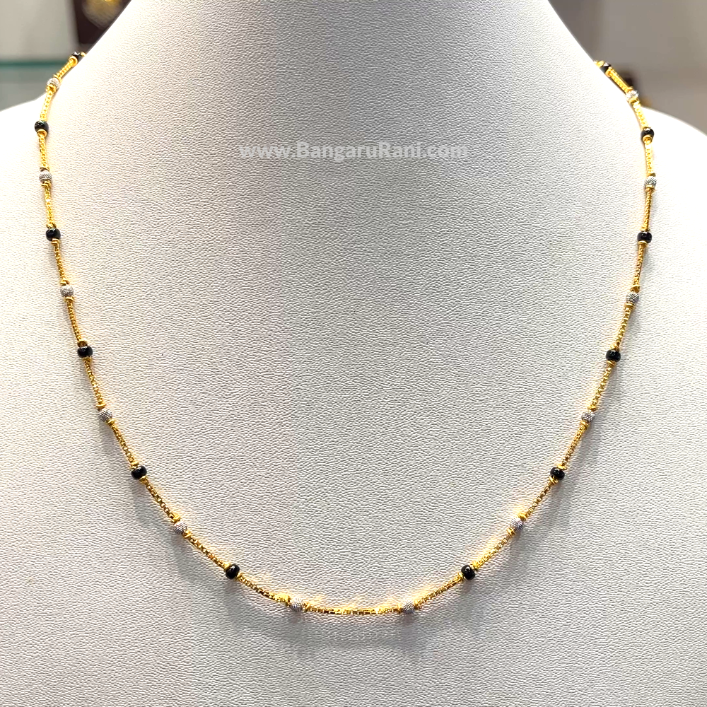 SRI RAM 7.46gms SHORT BLACK BEADS 22K Yellow Gold