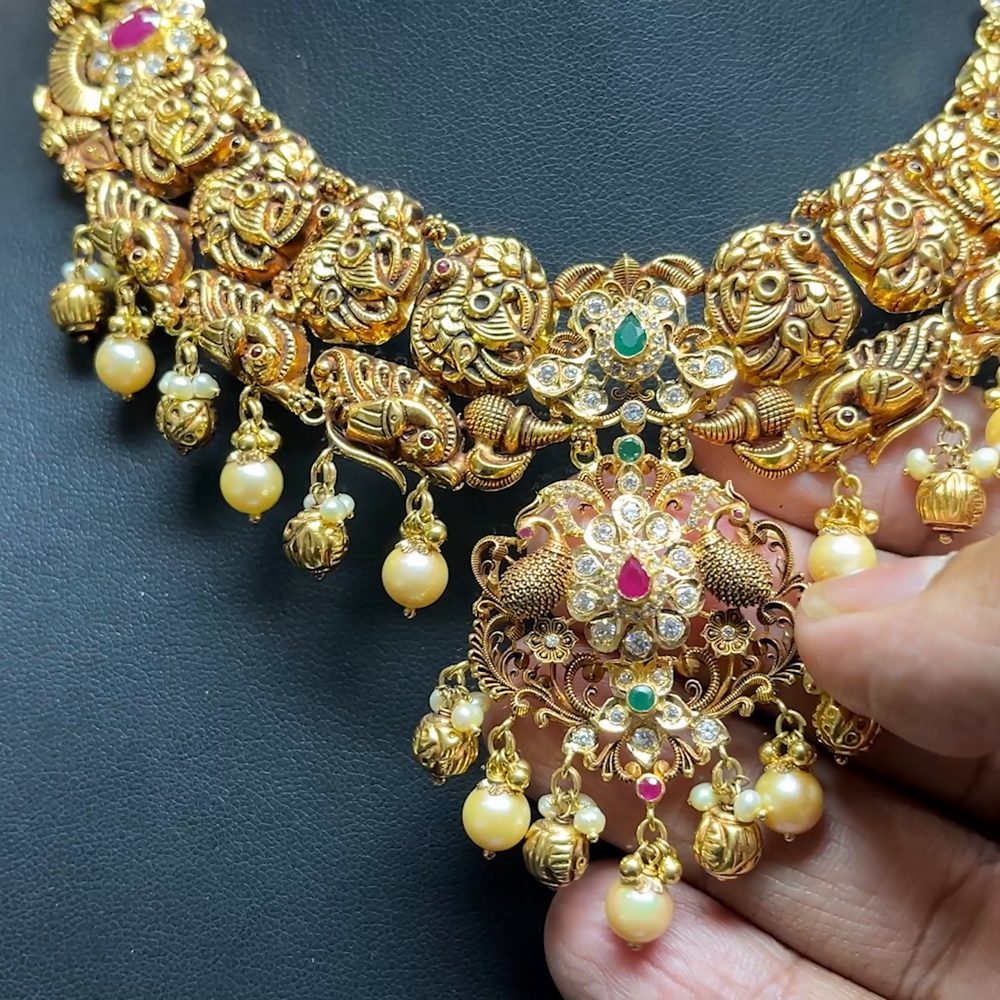 Chennai Shopping Mall 39.87gms NECKLACE 22K Antique