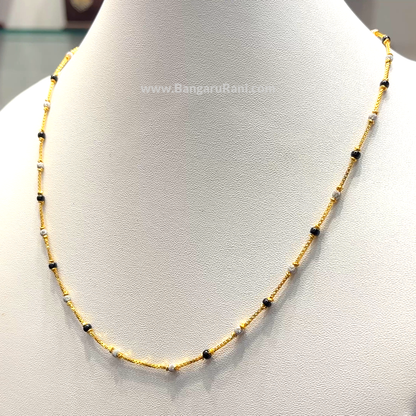 SRI RAM 7.46gms SHORT BLACK BEADS 22K Yellow Gold