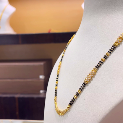 CHANDANA Brothers 12.97gms SHORT BLACK BEADS 22K Yellow Gold