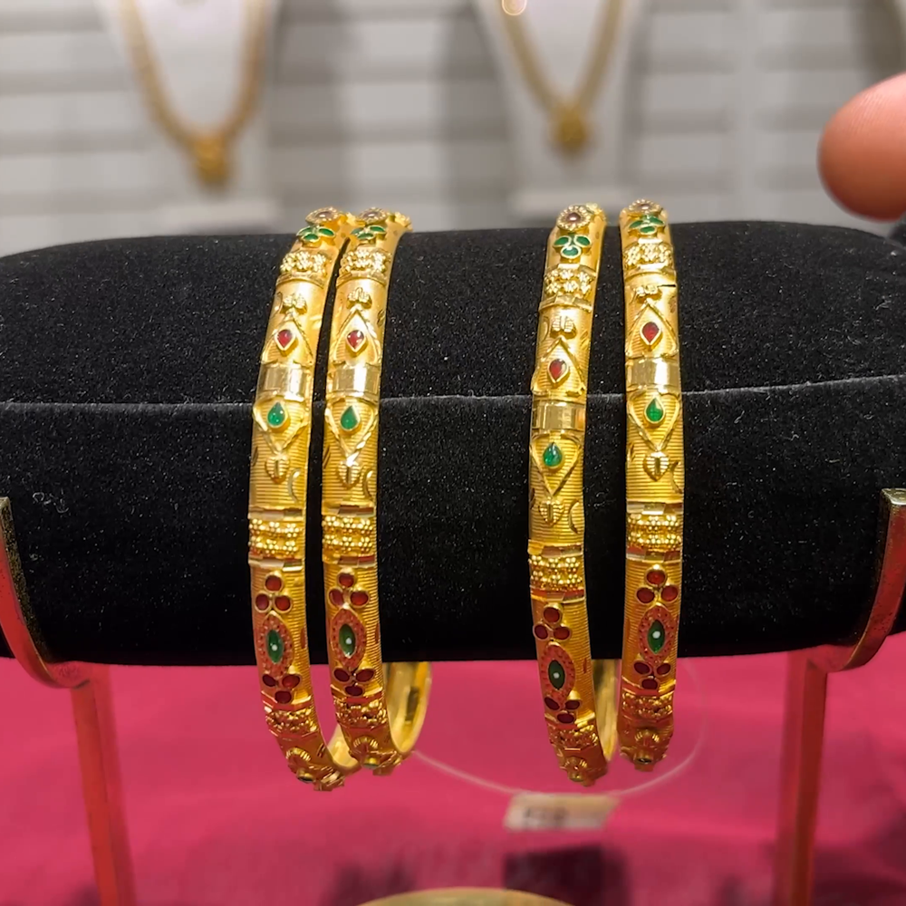 SOUTH INDIA 38.24gms BANGLES 22K Yellow Gold