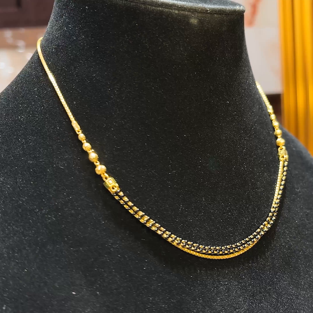 MUKUNDA JEWELLERS 8.71gms SHORT BLACK BEADS 22K Yellow Gold