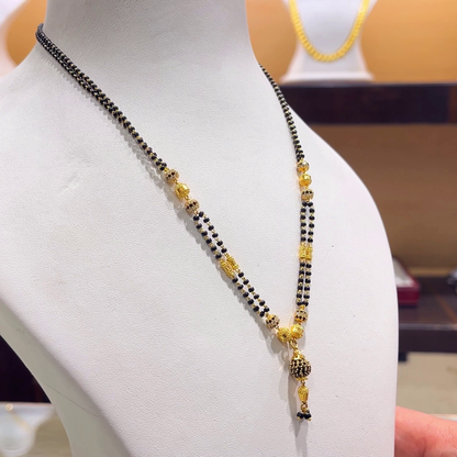 CHANDANA Brothers 10.58gms SHORT BLACK BEADS 22K Yellow Gold