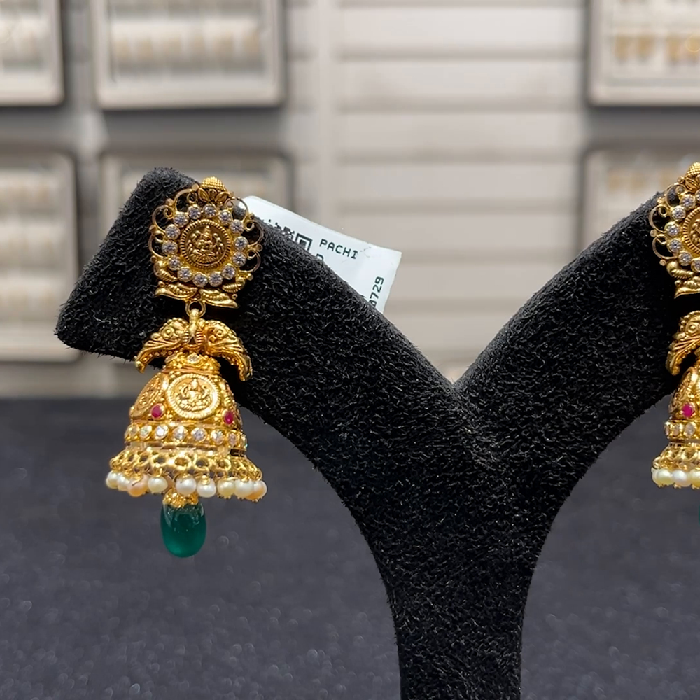 SOUTH INDIA 13.943gms EARRINGS 22K Yellow Gold