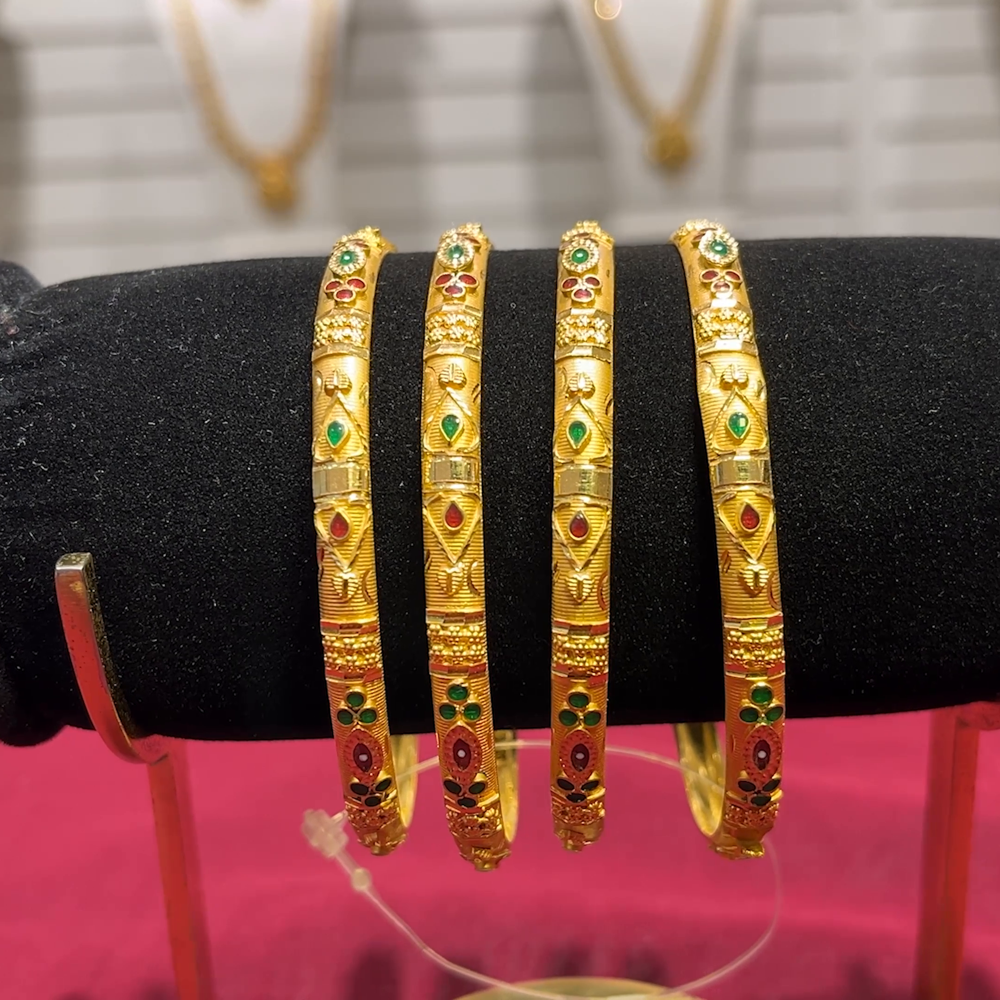 SOUTH INDIA 38.24gms BANGLES 22K Yellow Gold