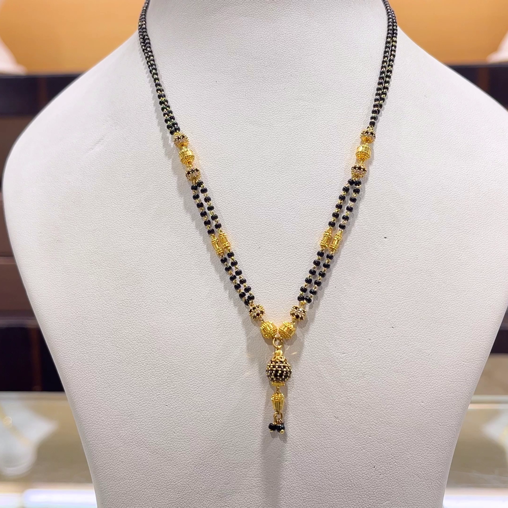 CHANDANA Brothers 10.58gms SHORT BLACK BEADS 22K Yellow Gold