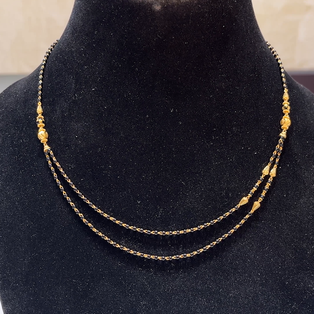 MUKUNDA JEWELLERS 7.37gms SHORT BLACK BEADS 22K Yellow Gold