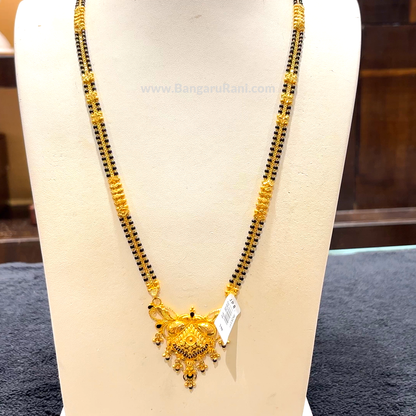 CHANDANA Brothers 30.222gms Long Black Beads 22K Yellow Gold