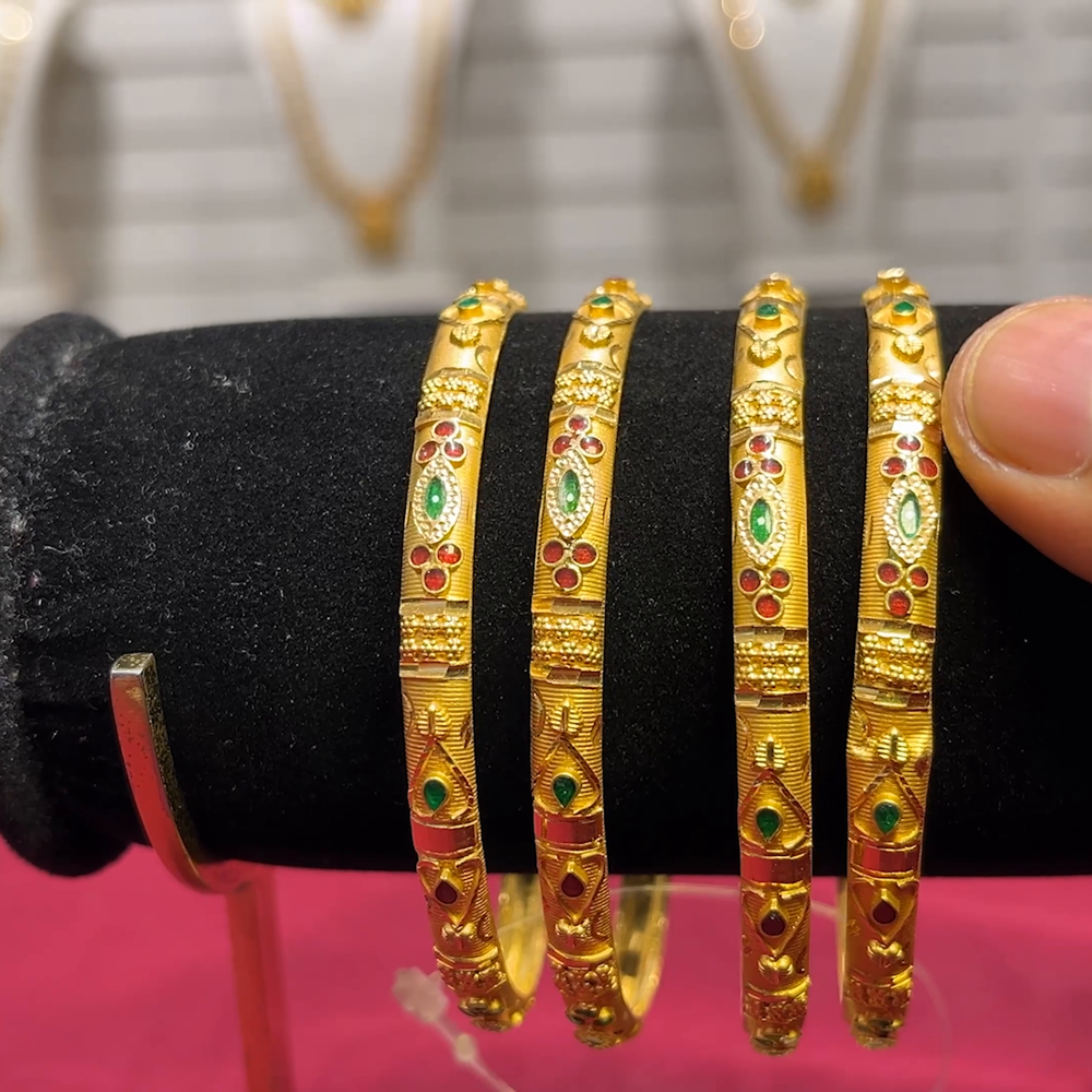 SOUTH INDIA 38.24gms BANGLES 22K Yellow Gold