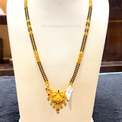 CHANDANA Brothers 30.222gms Long Black Beads 22K Yellow Gold