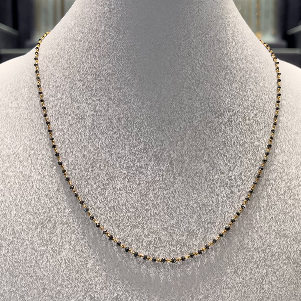 Anu Jewellers 3.483gms SHORT BLACK BEADS 22K Yellow Gold