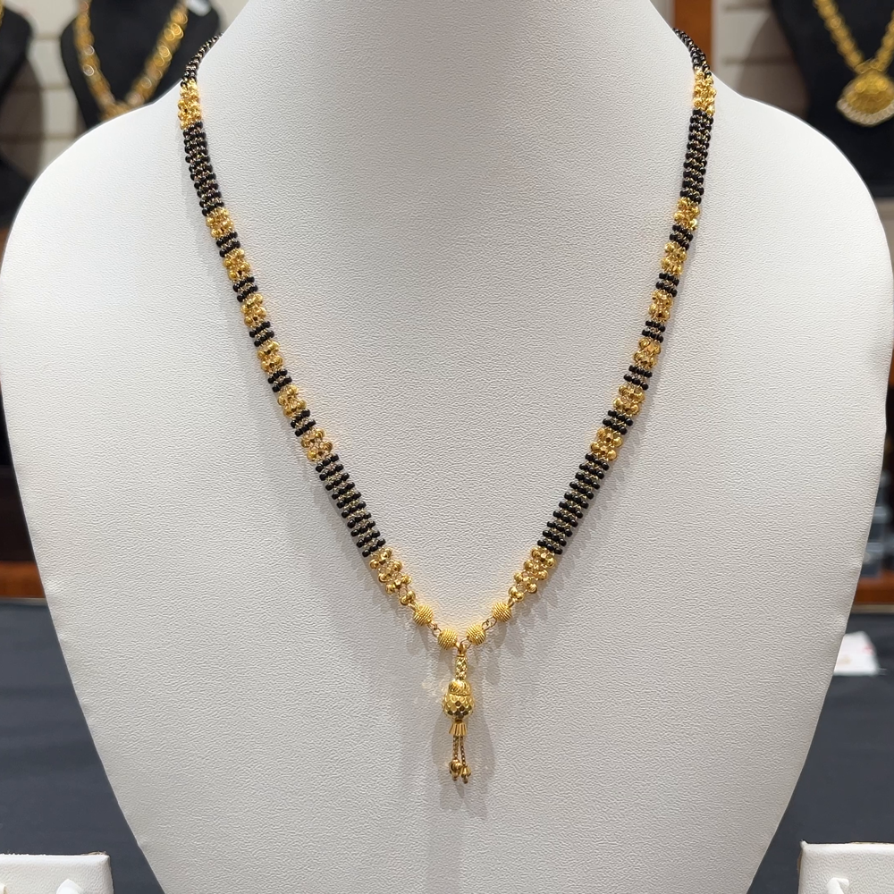 RS BROTHERS 11.87gms SHORT BLACK BEADS 22K Yellow Gold