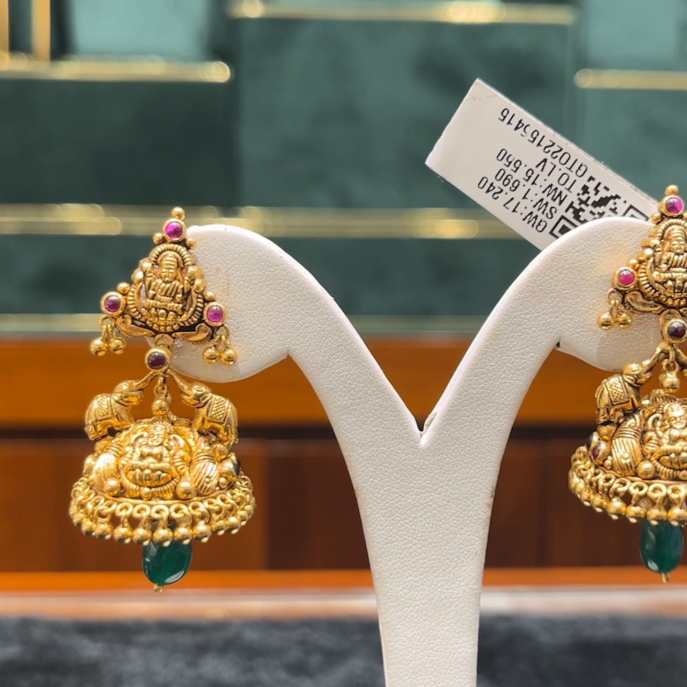 Chennai Shopping Mall 15.55gms EARRINGS 22K Antique