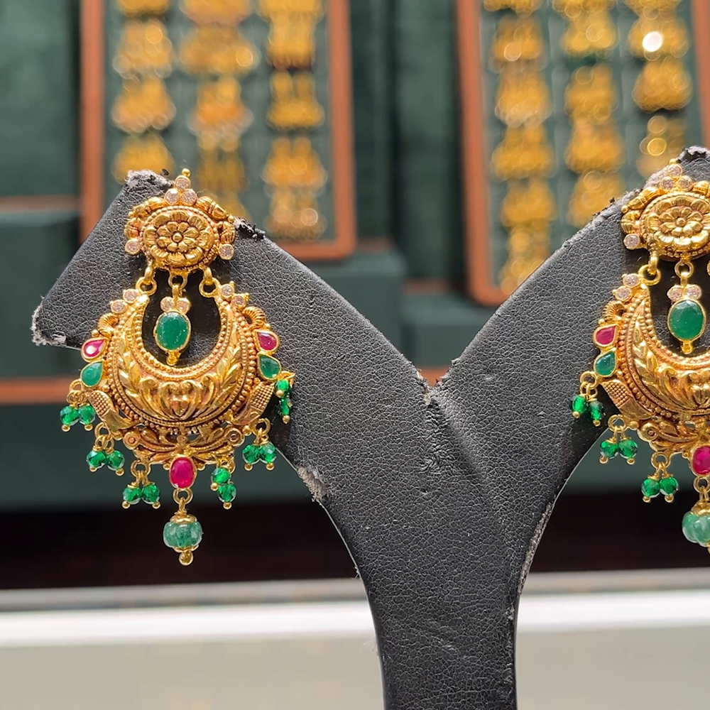 CMR 11.181gms EARRINGS 22K Antique