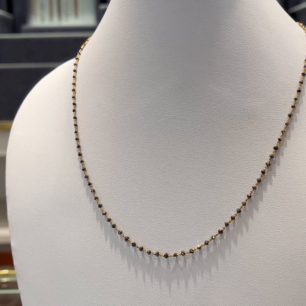 Anu Jewellers 3.483gms SHORT BLACK BEADS 22K Yellow Gold