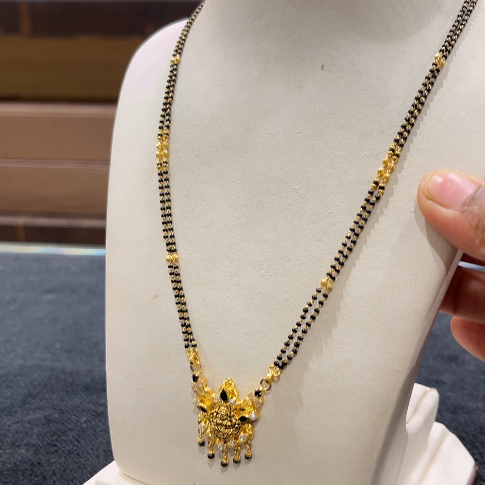 CHANDANA Brothers 7.73gms SHORT BLACK BEADS 22K Yellow Gold