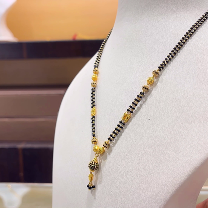 CHANDANA Brothers 10.58gms SHORT BLACK BEADS 22K Yellow Gold