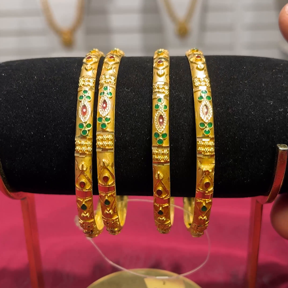 SOUTH INDIA 38.24gms BANGLES 22K Yellow Gold