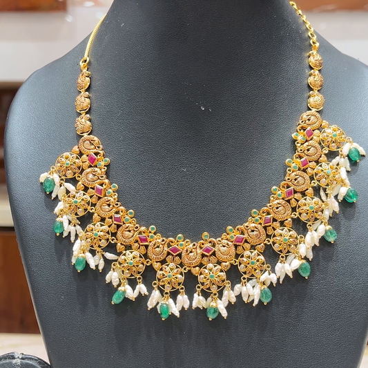 MUKUNDA JEWELLERS 32.926gms NECKLACE 22K Antique