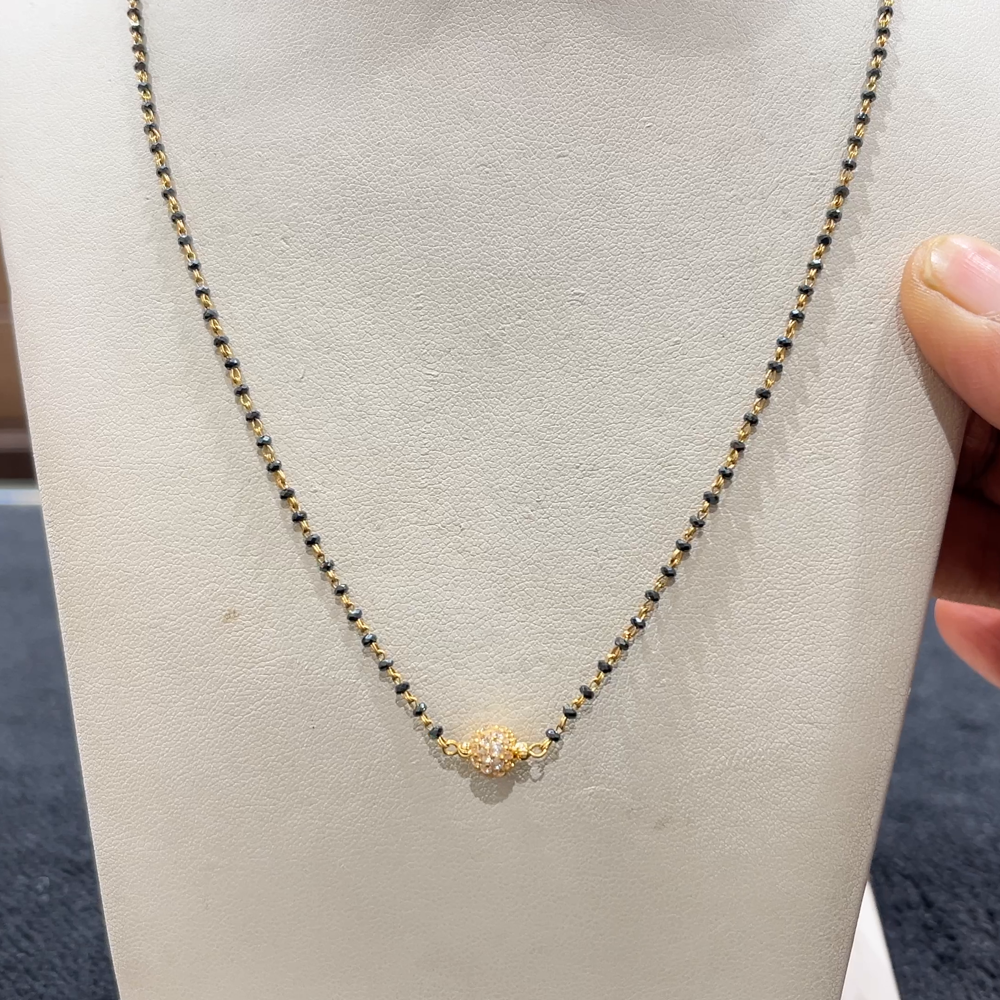 CHANDANA Brothers 3.88gms SHORT BLACK BEADS 22K Yellow Gold