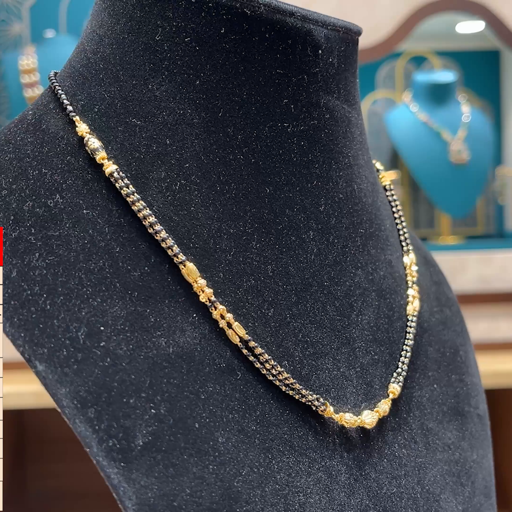 Chennai Shopping Mall 9.75gms SHORT BLACK BEADS 22K Yellow Gold