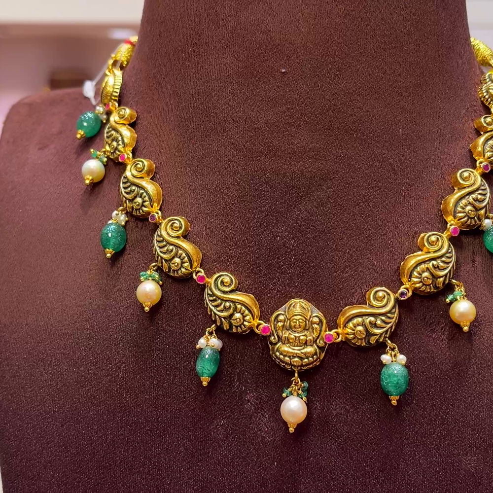 SwarnaKanchi 13.345gms NECKLACE 22K Yellow Gold