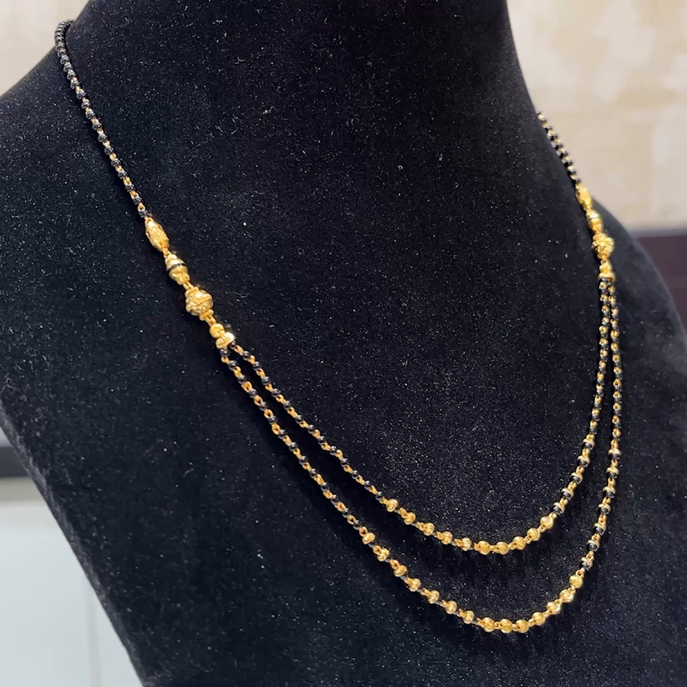 MUKUNDA JEWELLERS 8.16gms SHORT BLACK BEADS 22K Yellow Gold