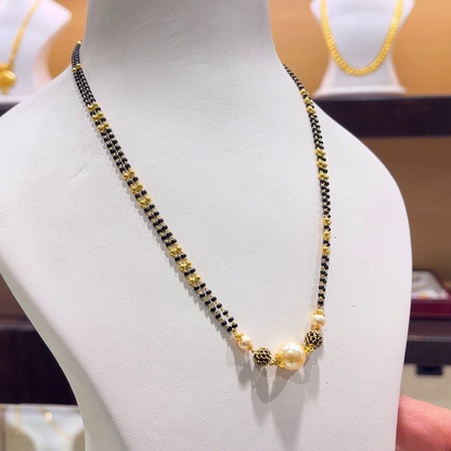 CHANDANA Brothers 8.71gms SHORT BLACK BEADS 22K Yellow Gold