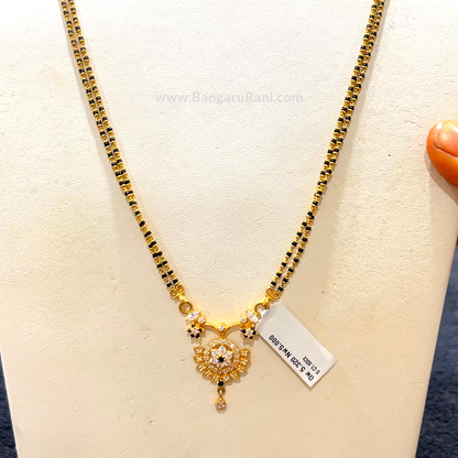 CHANDANA Brothers 21.58gms Long Black Beads 22K Yellow Gold