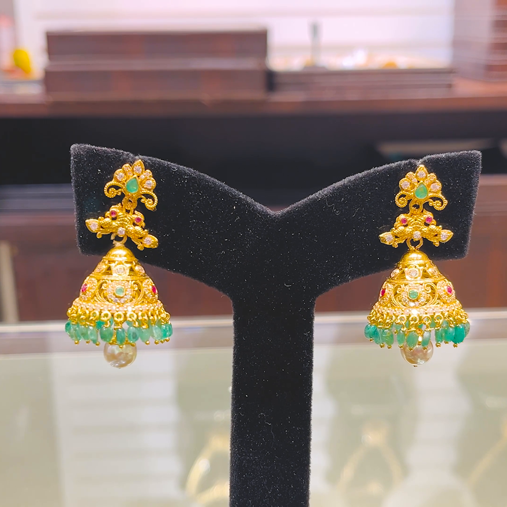 SOUTH INDIA 16.342gms EARRINGS 22K Yellow Gold