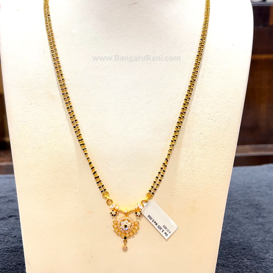 CHANDANA Brothers 21.58gms Long Black Beads 22K Yellow Gold