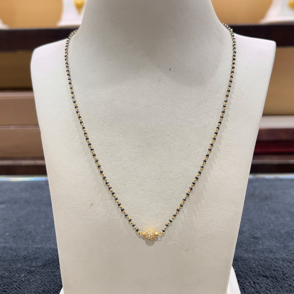 CHANDANA Brothers 3.88gms SHORT BLACK BEADS 22K Yellow Gold