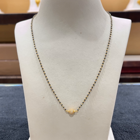 CHANDANA Brothers 3.88gms SHORT BLACK BEADS 22K Yellow Gold