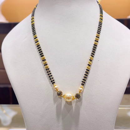 CHANDANA Brothers 8.71gms SHORT BLACK BEADS 22K Yellow Gold