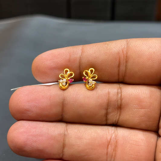 SOUTH INDIA 2.128gms EARRINGS 22K Yellow Gold