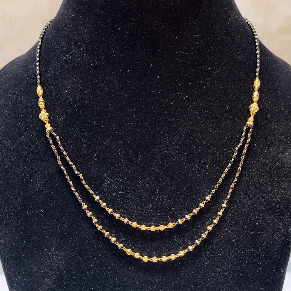 MUKUNDA JEWELLERS 8.16gms SHORT BLACK BEADS 22K Yellow Gold