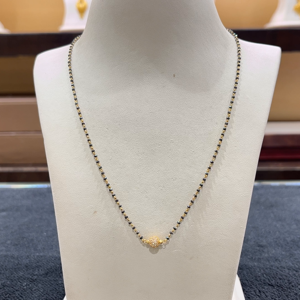 CHANDANA Brothers 3.88gms SHORT BLACK BEADS 22K Yellow Gold