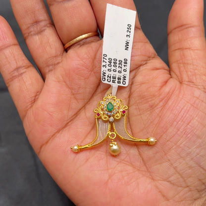 Anu Jewellers 3.25gms Pendent 22K Yellow Gold