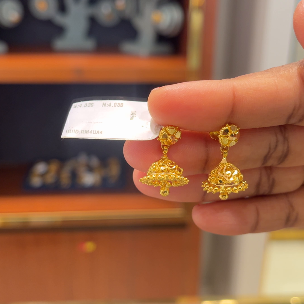 Anu Jewellers 4.03gms EARRINGS 22K Yellow Gold