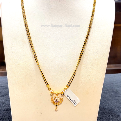 CHANDANA Brothers 21.58gms Long Black Beads 22K Yellow Gold