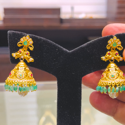 SOUTH INDIA 16.342gms EARRINGS 22K Yellow Gold