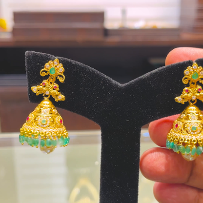 SOUTH INDIA 16.342gms EARRINGS 22K Yellow Gold