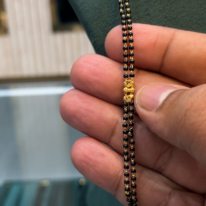 Kriya Jewellers 8.84gms Long Black Beads 22K Yellow Gold