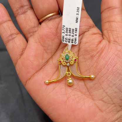 Anu Jewellers 3.25gms Pendent 22K Yellow Gold