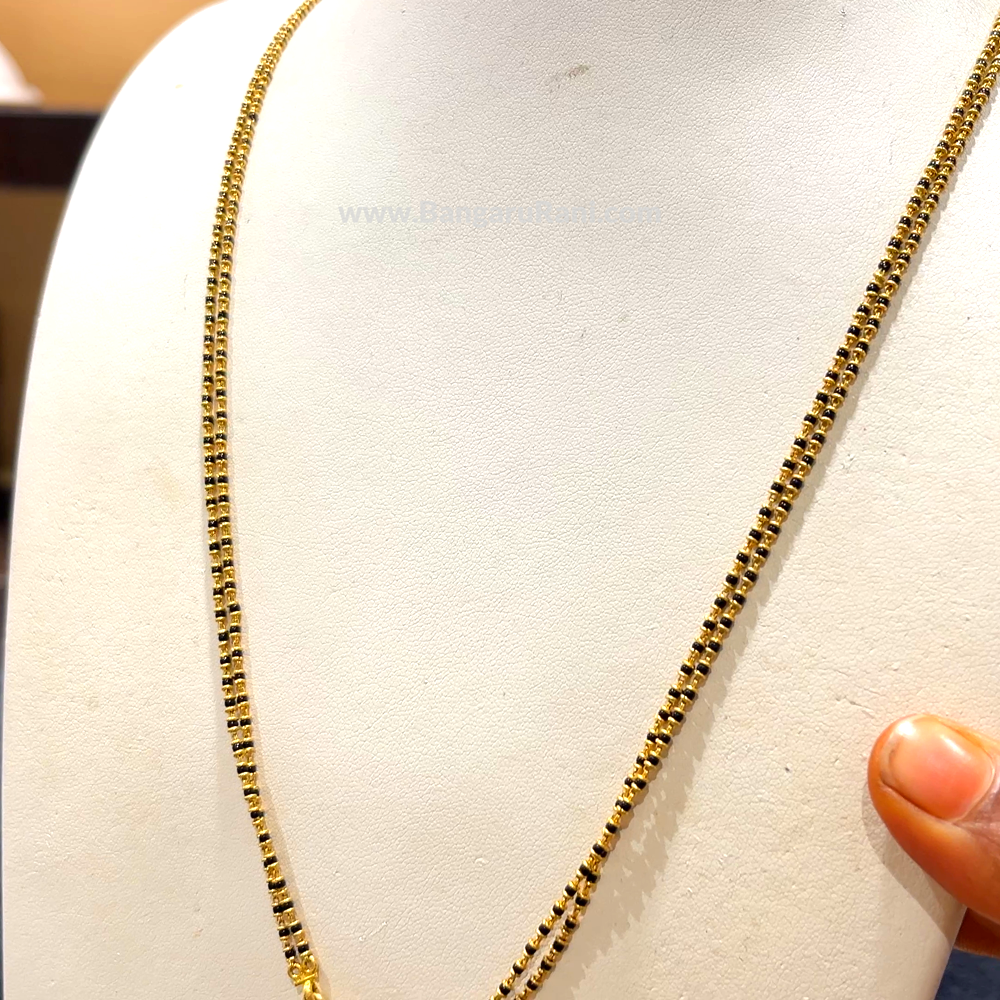 CHANDANA Brothers 21.58gms Long Black Beads 22K Yellow Gold