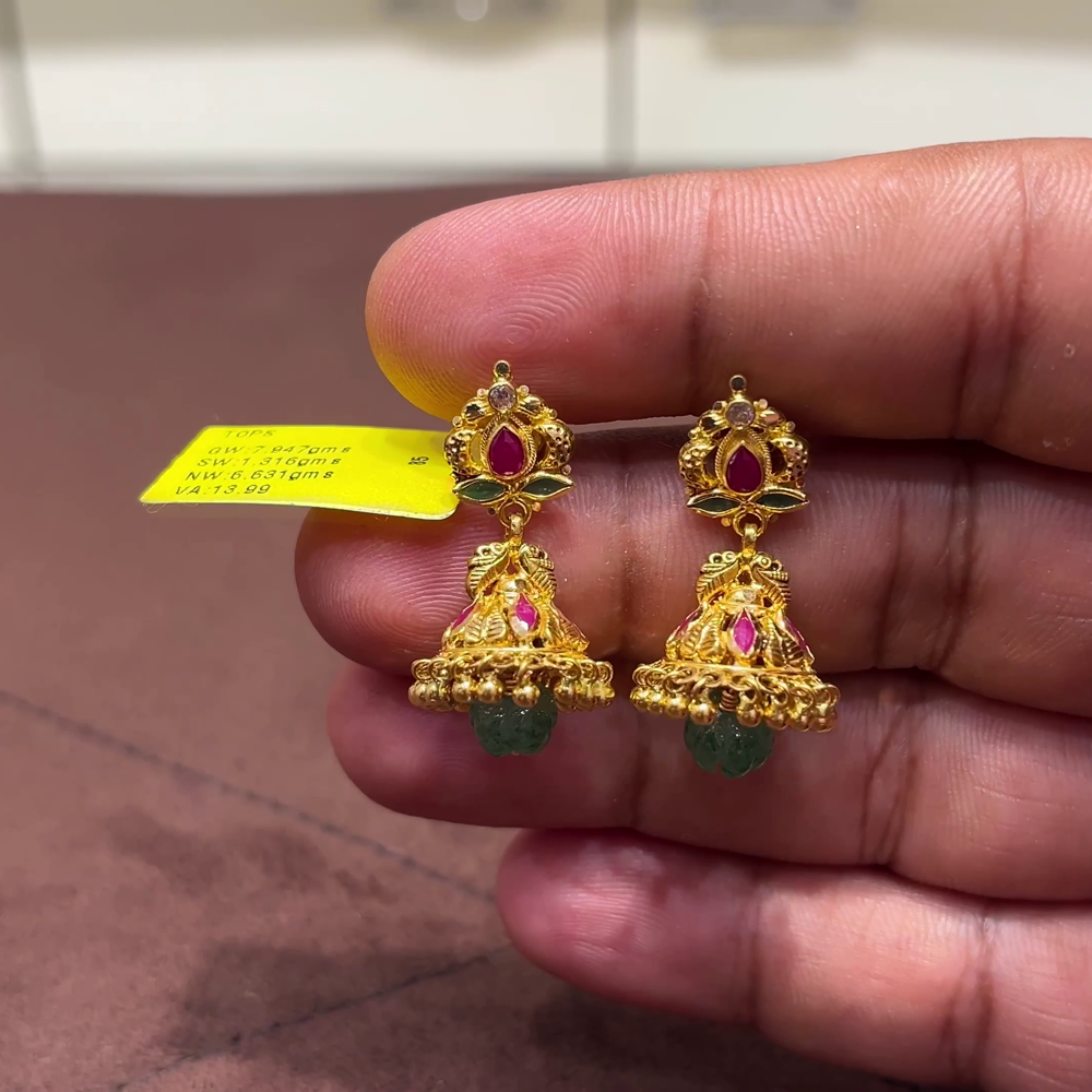 SwarnaKanchi 6.631gms EARRINGS 22K Yellow Gold