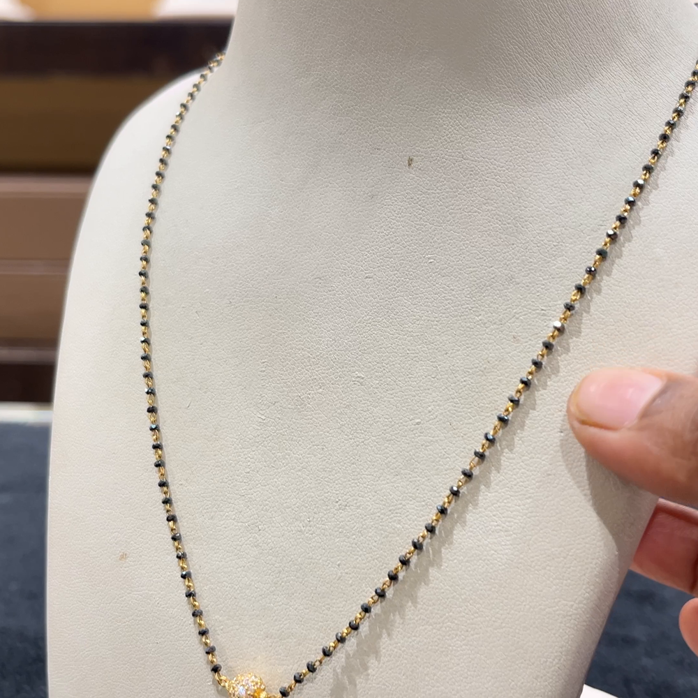 CHANDANA Brothers 3.88gms SHORT BLACK BEADS 22K Yellow Gold