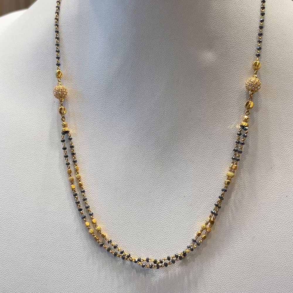 CMR 7.095gms SHORT BLACK BEADS 22K Nakshi