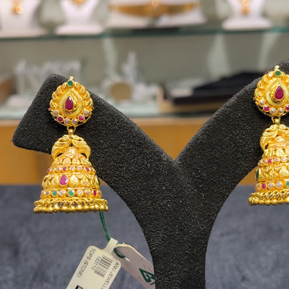 Anu Jewellers 21.271gms EARRINGS 22K Yellow Gold